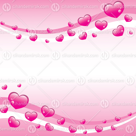 Pink Valentines Background with Hearts