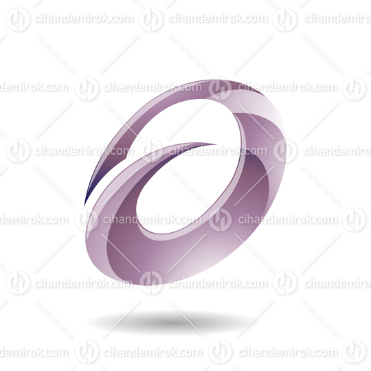 Purple Abstract Glossy Round Spiky Icon for Lowercase Letter A