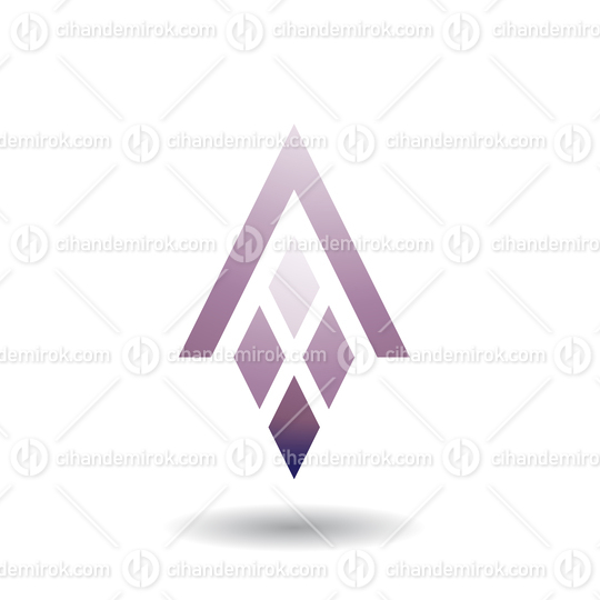 Purple Abstract Icon for Letter A with Four Diamond Shapes
