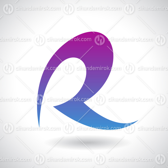 Purple and Blue Curvy and Spiky Letter R
