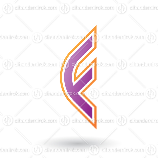 Purple Letter F Icon with Round Corners and Outer Stripes