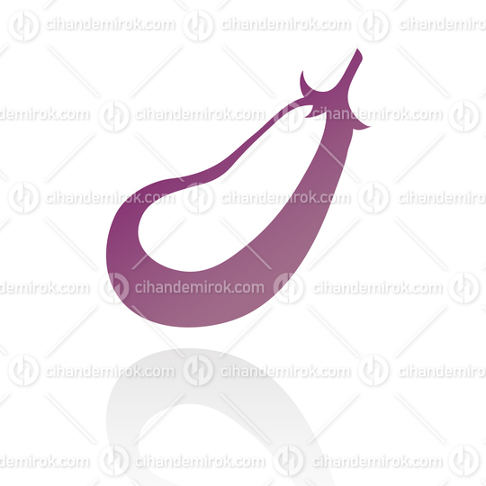 Purple Line Art Eggplant Icon