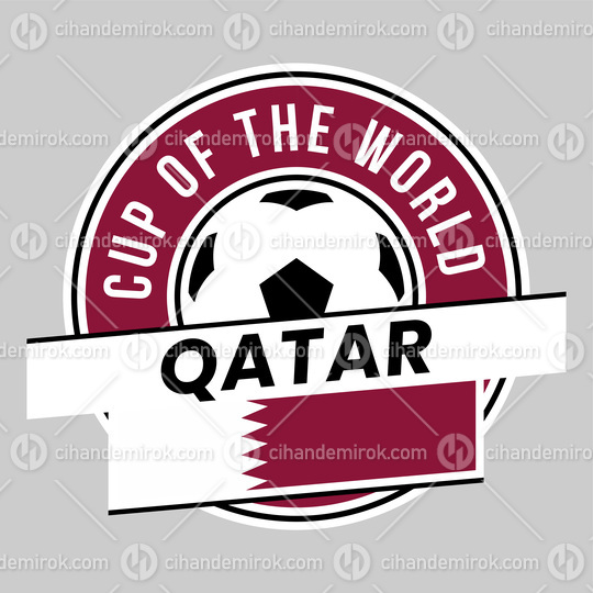 Qatar Team Badge for Football Tournament