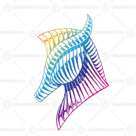 Rainbow Colored Vectorized Ink Sketch of a Horse