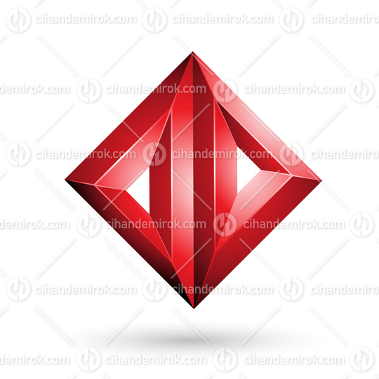 Red 3d Geometrical Embossed Triangle Diamond Shape