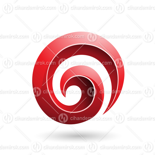 Red 3d Glossy Swirl Shape Vector Illustration