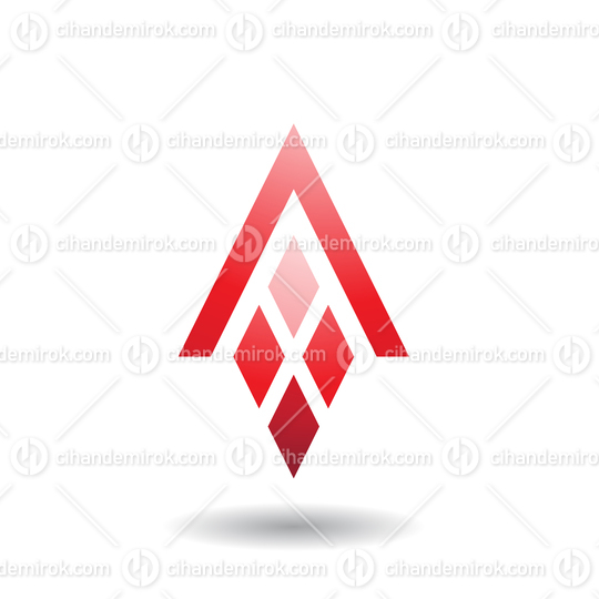 Red Abstract Icon for Letter A with Four Diamond Shapes