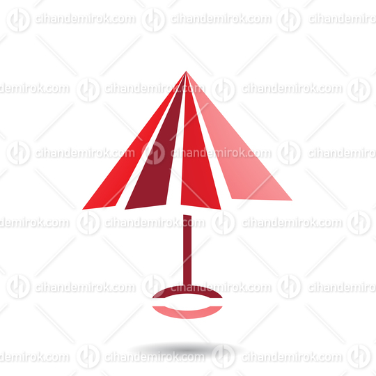 Red Abstract Simplistic Umbrella Icon