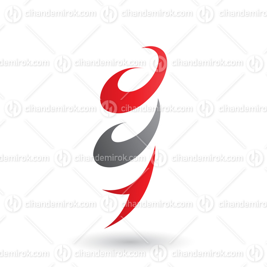 Red Abstract Wind and Twister Shape Vector Illustration