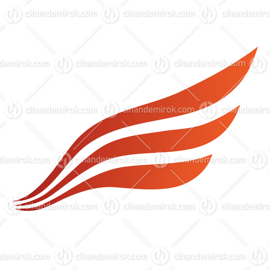 Red Abstract Wing Logo Icon with 3 Feathers