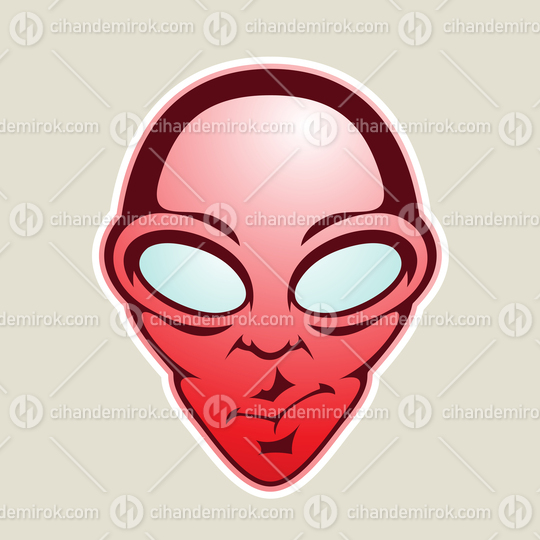 Red Alien Head Cartoon Icon Vector Illustration
