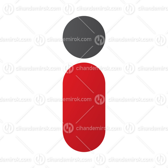 Red and Black Abstract Round Person Shaped Letter I Icon