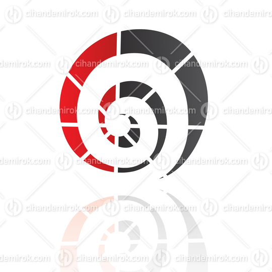Red and Black Abstract Spiral Logo Icon