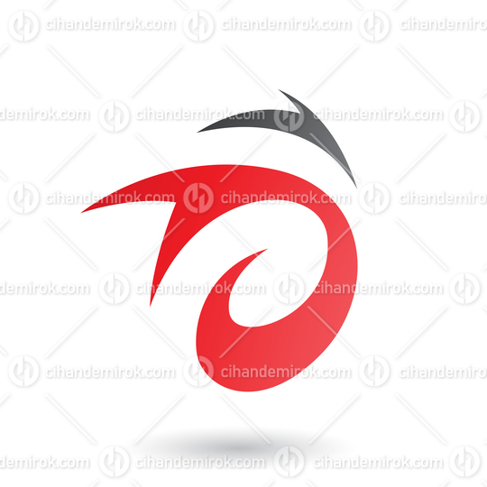 Red and Black Abstract Wind and Twister Shape Vector Illustration
