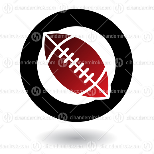 Red and Black American Football Ball Icon