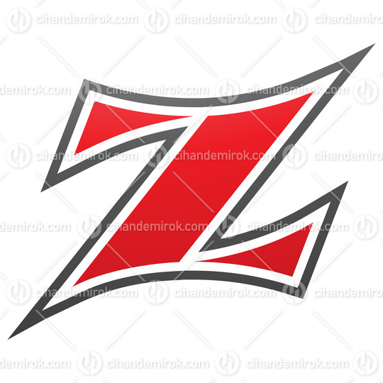 Red and Black Arc Shaped Letter Z Icon