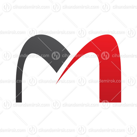 Red and Black Arch Shaped Letter M Icon