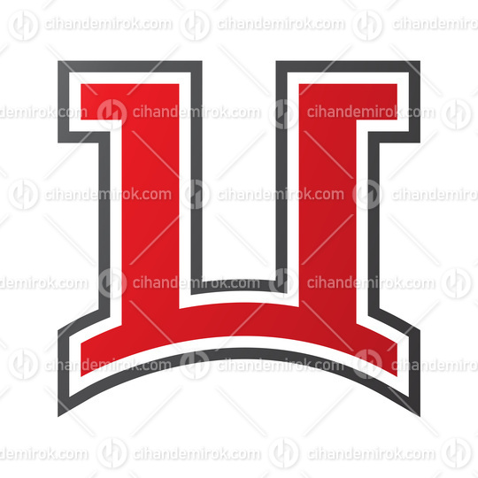 Red and Black Arch Shaped Letter U Icon