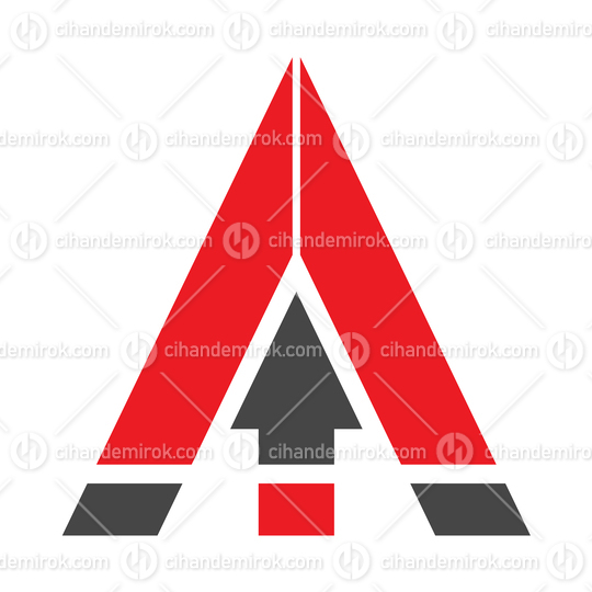 Red and Black Arrow Shaped Letter A Logo Icon - Bundle No: 028