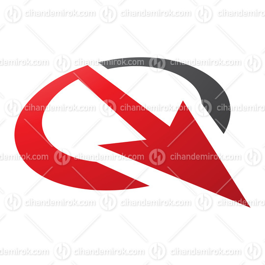 Red and Black Arrow Shaped Letter Q Icon