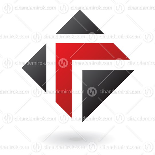 Red and Black Arrow Square Logo Icon