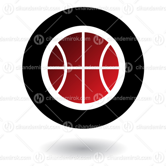 Red and Black Basketball Ball Icon