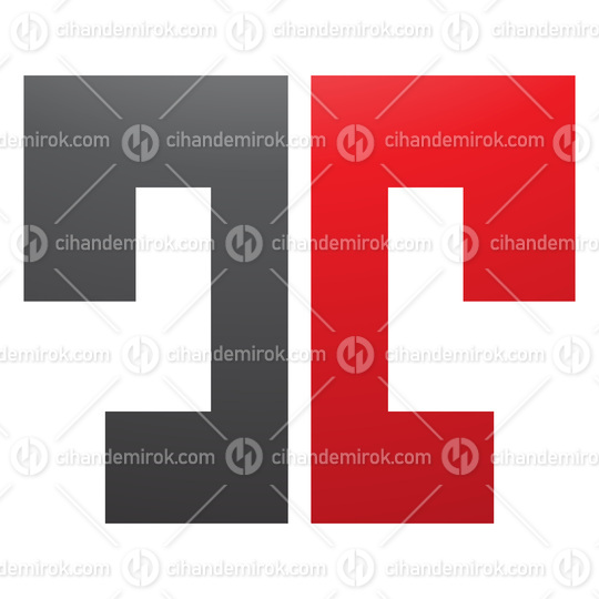 Red and Black Bold Split Shaped Letter T Icon