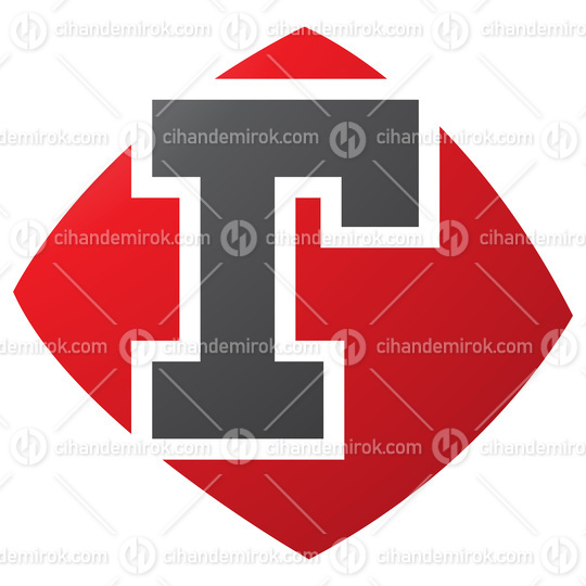 Red and Black Bulged Square Shaped Letter R Icon