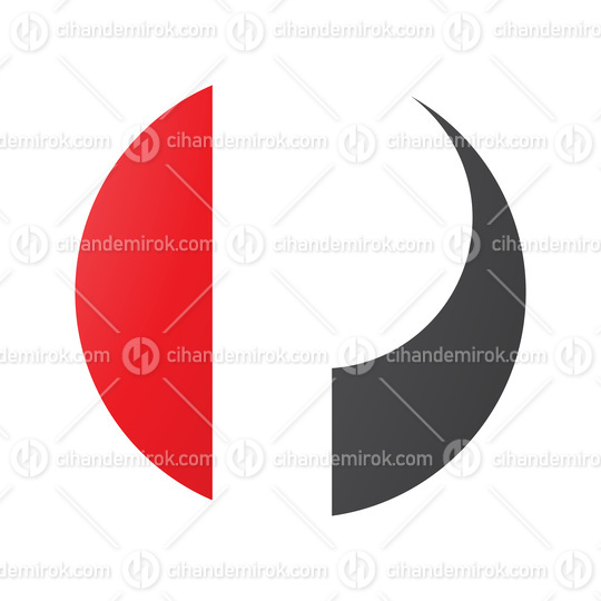 Red and Black Circle Shaped Letter P Icon
