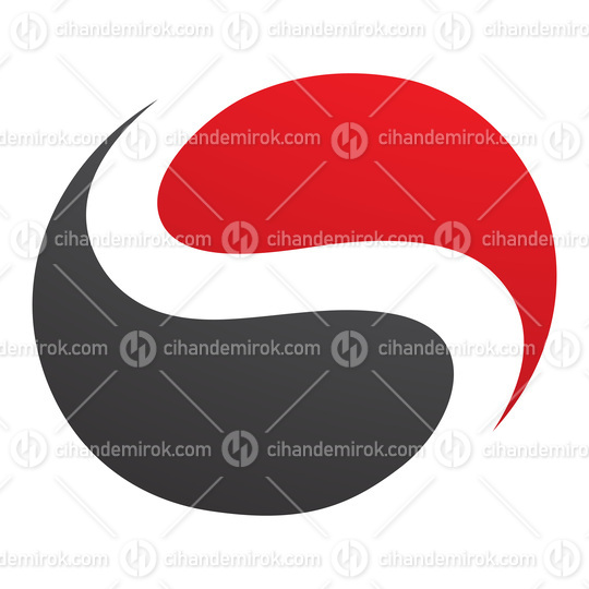 Red and Black Circle Shaped Letter S Icon