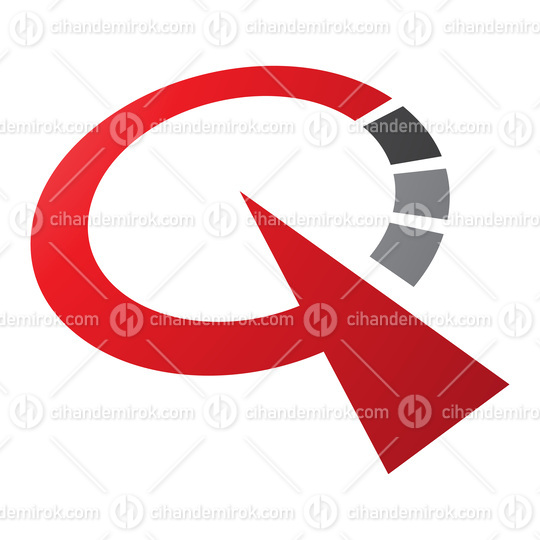 Red and Black Clock Shaped Letter Q Icon