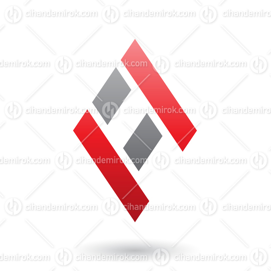 Red and Black Diamond Shaped Letter A Vector Illustration