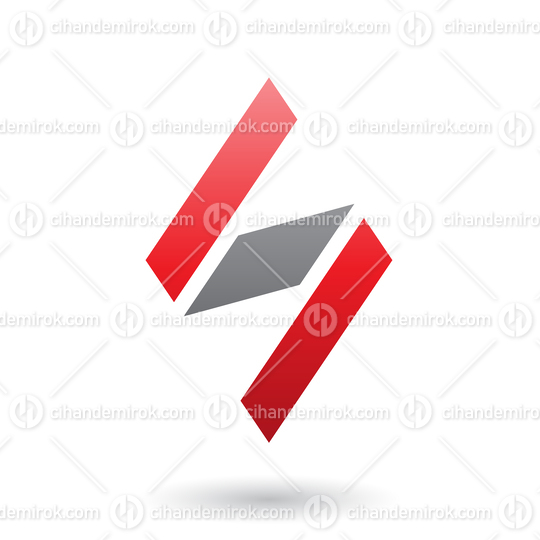 Red and Black Diamond Shaped Letter S Vector Illustration