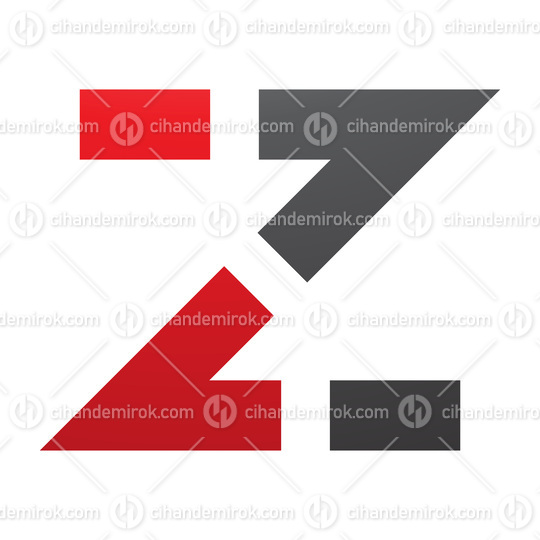 Red and Black Dotted Line Shaped Letter Z Icon