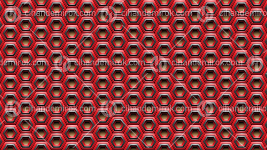Red and Black Embossed Hexagon Background Vector Illustration
