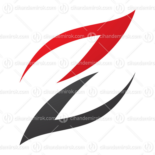 Red and Black Fire Shaped Letter Z Icon