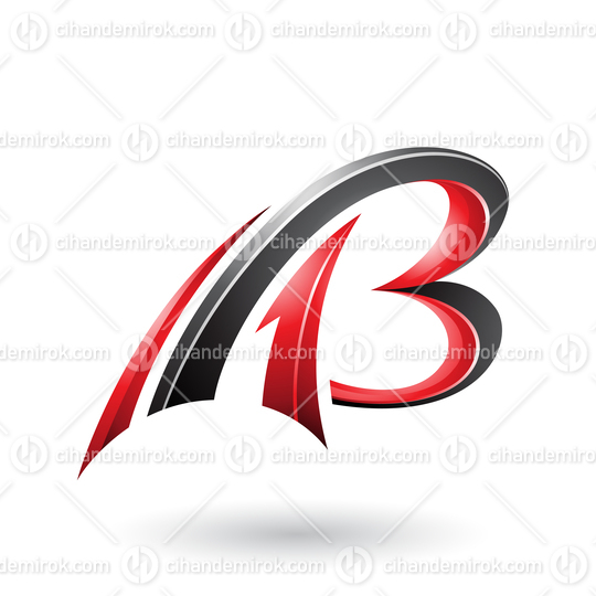 Red and Black Flying Dynamic 3d Letters A and B