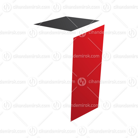 Red and Black Folded Letter I Icon
