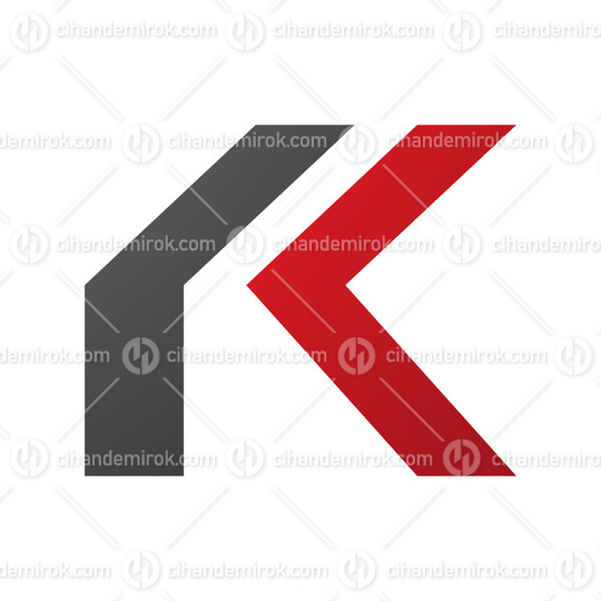 Red and Black Folded Letter K Icon