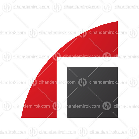 Red and Black Geometrical Letter R Icon