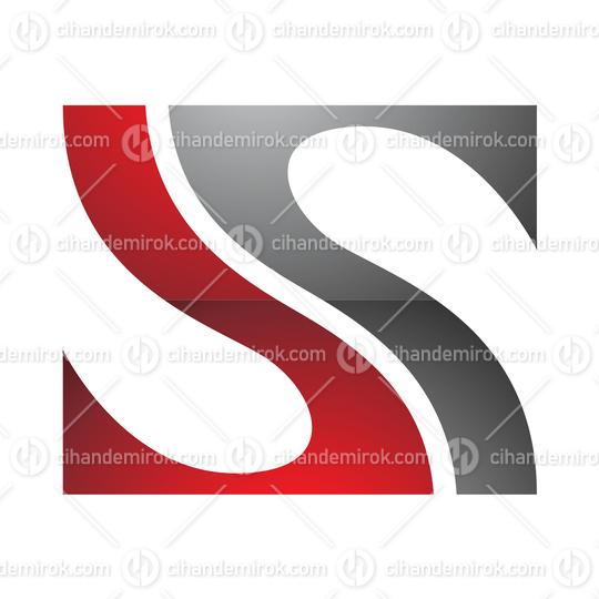 Red and Black Glossy Striped Letter S Logo Icon - Bundle No: 072