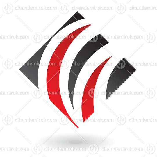 Red and Black Grass Like Logo Icon