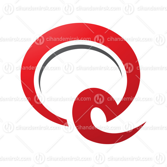 Red and Black Hook Shaped Letter Q Icon