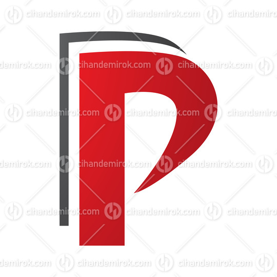 Red and Black Layered Letter P Icon