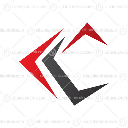 Red and Black Letter C Icon with Pointy Tips