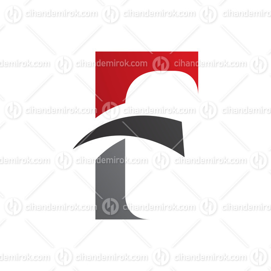 Red and Black Letter F Icon with Pointy Tips
