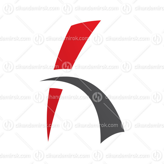 Red and Black Letter H Icon with Spiky Lines