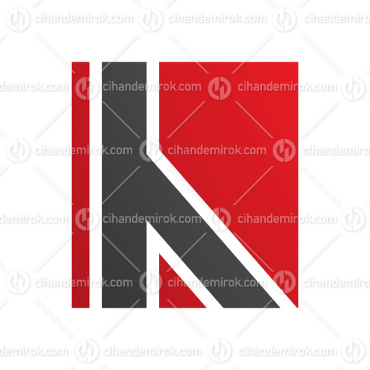 Red and Black Letter H Icon with Straight Lines