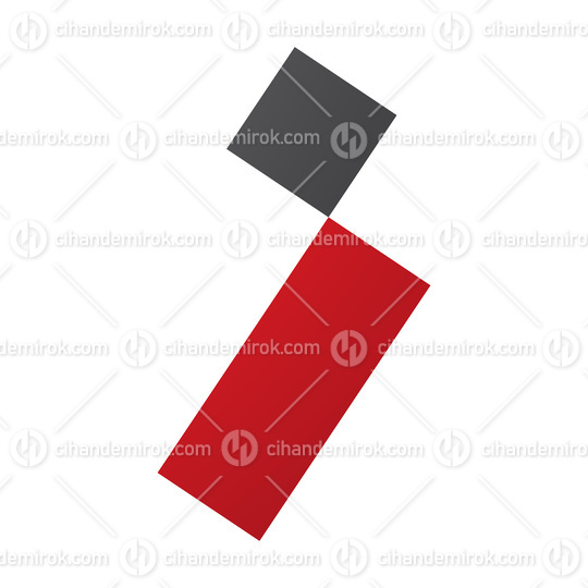 Red and Black Letter I Icon with a Square and Rectangle