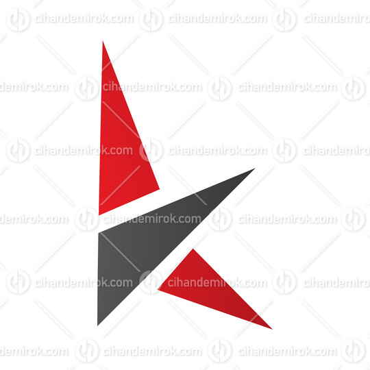 Red and Black Letter K Icon with Triangles